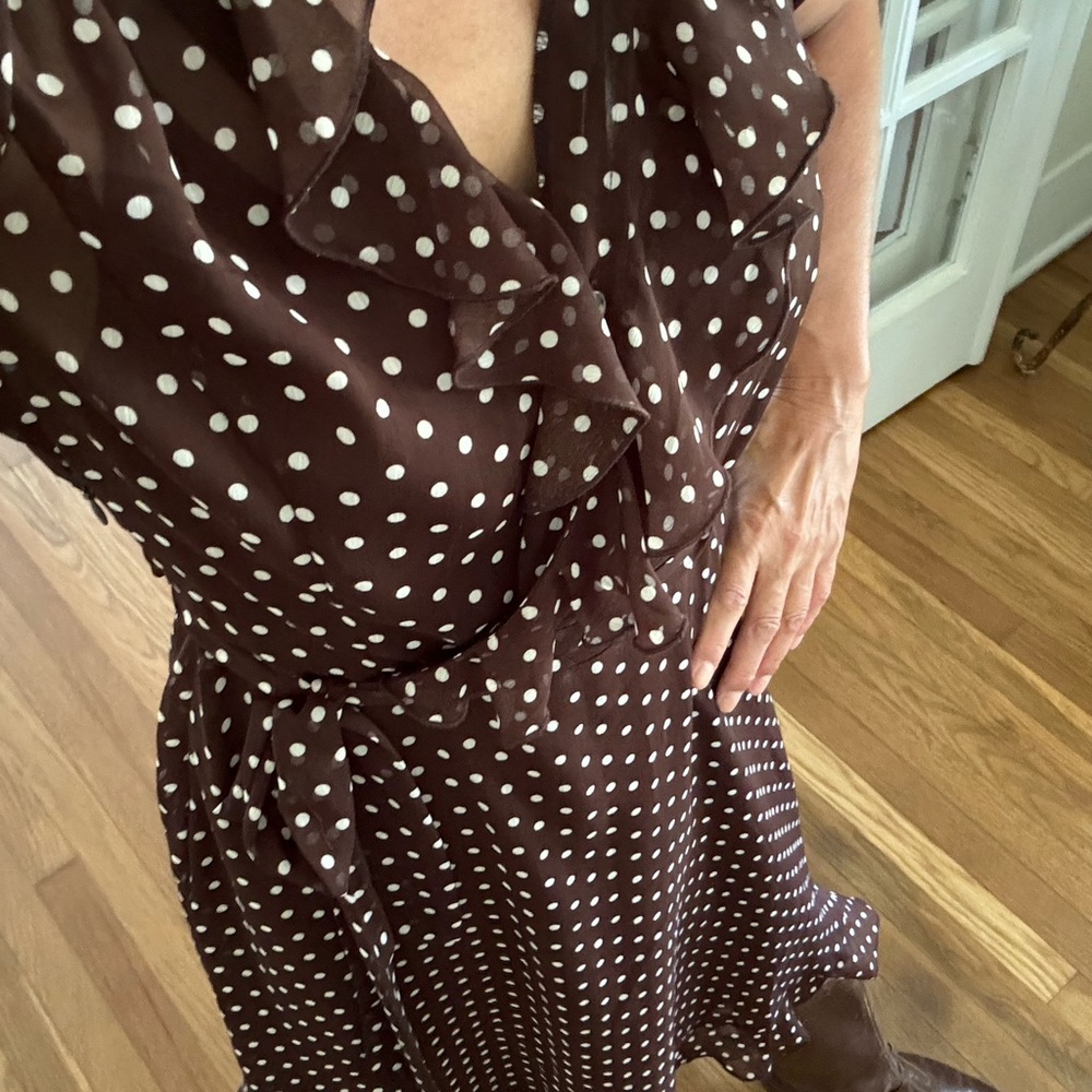 J.B.S. Sheer Polka Dot Dress With Solid Stretch Slip